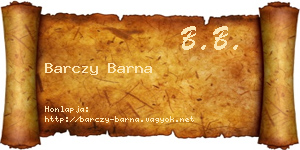 Barczy Barna névjegykártya