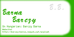 barna barczy business card